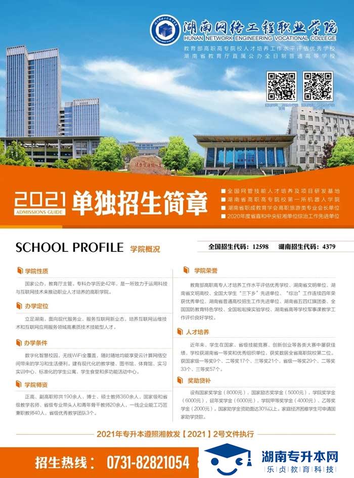 2021年湖南网络工程职业学院单招简章(图1)