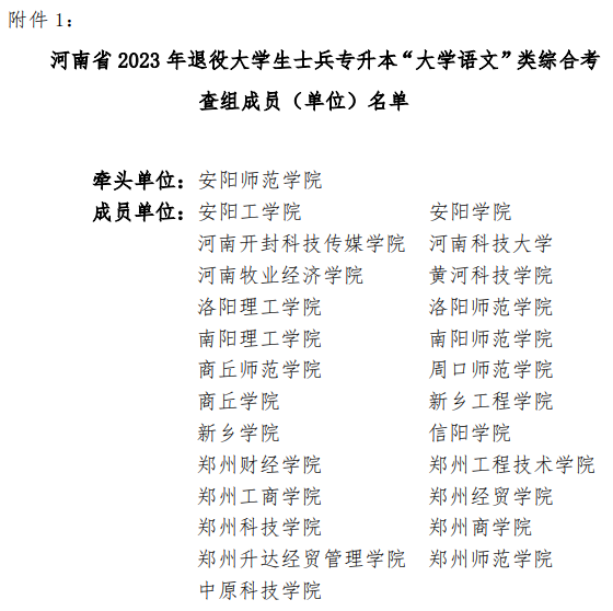 2023年河南省退役大学生士兵专升本“大学语文”类综合考查工作方案(图6)