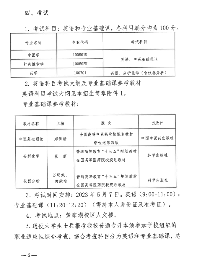 2023年湖北中医药大学普通专升本招生简章公布！(图6)