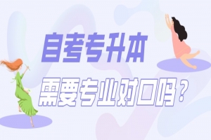 自考本科：报自考专升本需要专业对口吗？
