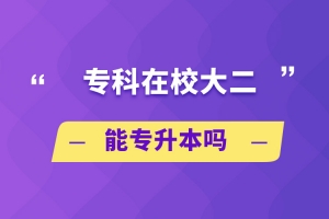 自考本科：专科在校大二能专升本吗？