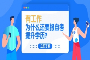 自考本科：有工作，为什么还要报自考提升学历？