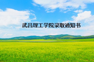 武昌理工学院录取通知书